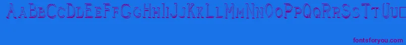 CleaversJuveniaRaised Font – Purple Fonts on Blue Background