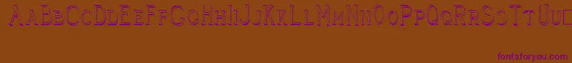 CleaversJuveniaRaised Font – Purple Fonts on Brown Background