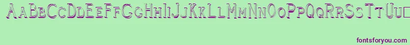 CleaversJuveniaRaised Font – Purple Fonts on Green Background