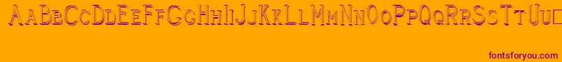 CleaversJuveniaRaised Font – Purple Fonts on Orange Background