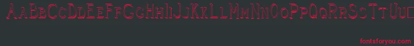 フォントCleaversJuveniaRaised – 黒い背景に赤い文字