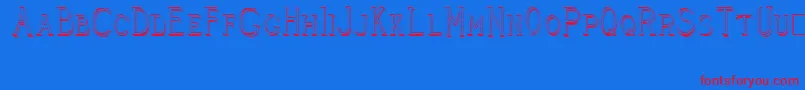 CleaversJuveniaRaised Font – Red Fonts on Blue Background