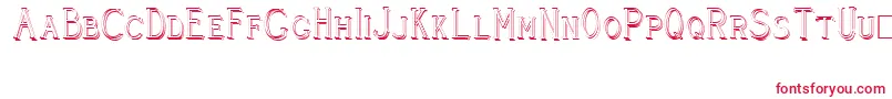 CleaversJuveniaRaised Font – Red Fonts on White Background