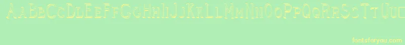 CleaversJuveniaRaised Font – Yellow Fonts on Green Background