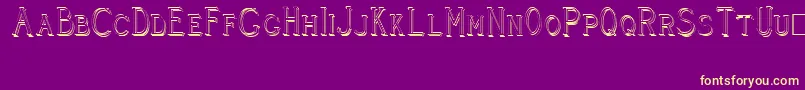 CleaversJuveniaRaised Font – Yellow Fonts on Purple Background