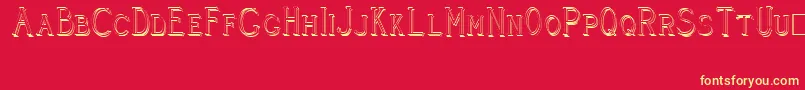 CleaversJuveniaRaised Font – Yellow Fonts on Red Background