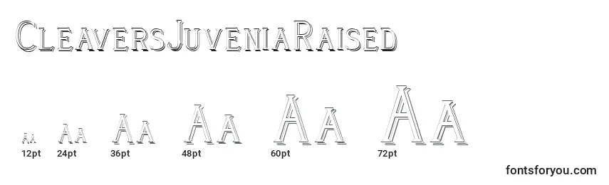 CleaversJuveniaRaised Font Sizes
