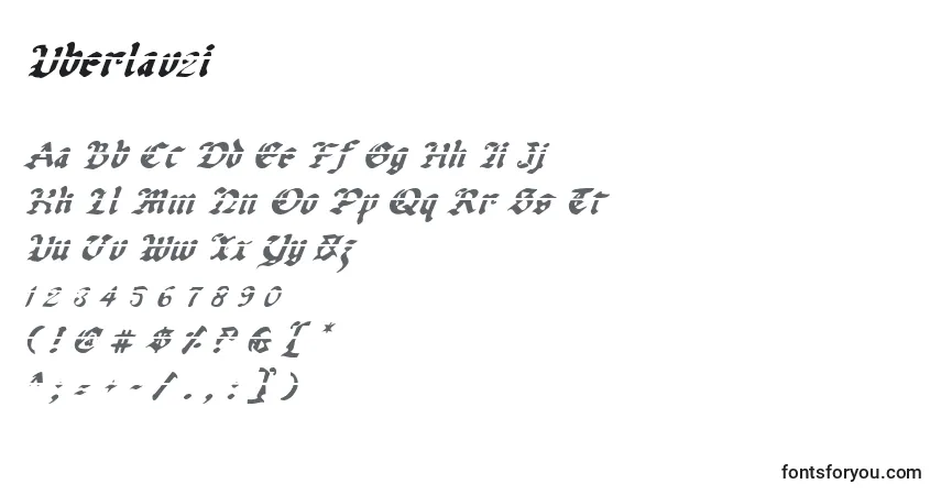 Шрифт Uberlav2i – алфавит, цифры, специальные символы