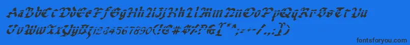 Uberlav2i-Schriftart – Schwarze Schriften auf blauem Hintergrund