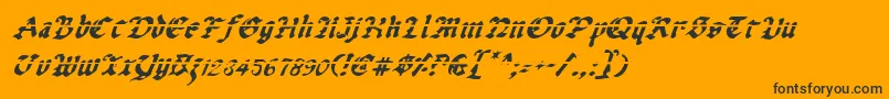 Шрифт Uberlav2i – чёрные шрифты на оранжевом фоне