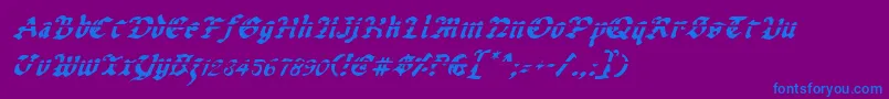 Fonte Uberlav2i – fontes azuis em um fundo violeta