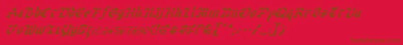 Uberlav2i-Schriftart – Braune Schriften auf rotem Hintergrund