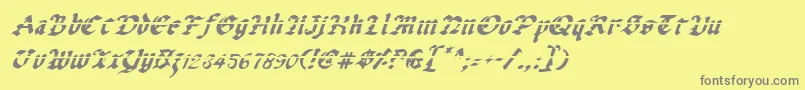 フォントUberlav2i – 黄色の背景に灰色の文字