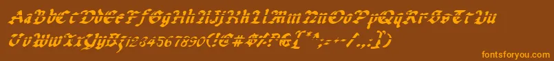 Uberlav2i-Schriftart – Orangefarbene Schriften auf braunem Hintergrund