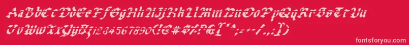 フォントUberlav2i – 赤い背景にピンクのフォント