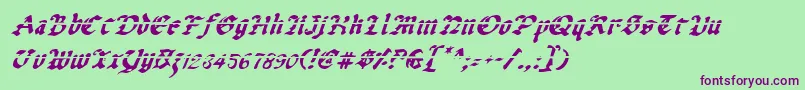 Uberlav2i-Schriftart – Violette Schriften auf grünem Hintergrund