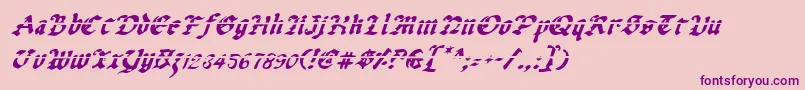 フォントUberlav2i – ピンクの背景に紫のフォント