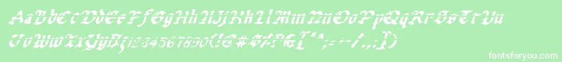 Fonte Uberlav2i – fontes brancas em um fundo verde