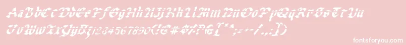 Fonte Uberlav2i – fontes brancas em um fundo rosa