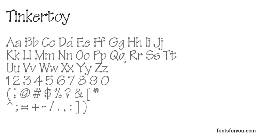 Czcionka Tinkertoy – alfabet, cyfry, specjalne znaki