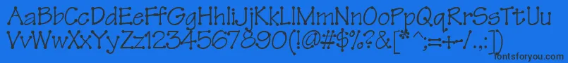 Tinkertoy Font – Black Fonts on Blue Background