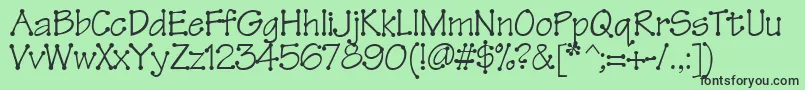 Tinkertoy Font – Black Fonts on Green Background
