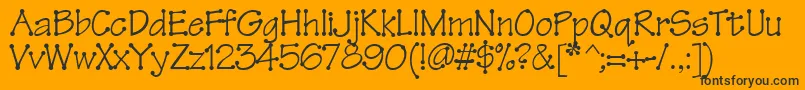 Tinkertoy-fontti – mustat fontit oranssilla taustalla
