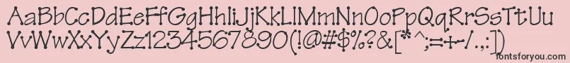 Tinkertoy-Schriftart – Schwarze Schriften auf rosa Hintergrund