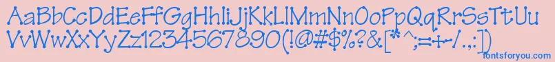 Tinkertoy Font – Blue Fonts on Pink Background