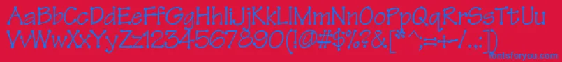 Tinkertoy Font – Blue Fonts on Red Background