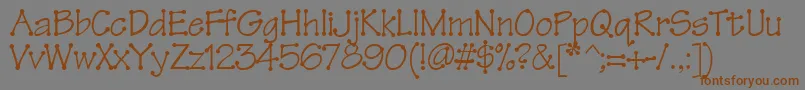 Tinkertoy Font – Brown Fonts on Gray Background