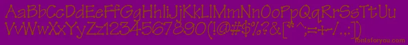 Tinkertoy-Schriftart – Braune Schriften auf violettem Hintergrund