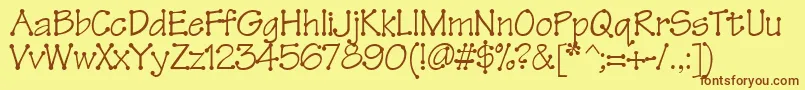 Tinkertoy Font – Brown Fonts on Yellow Background