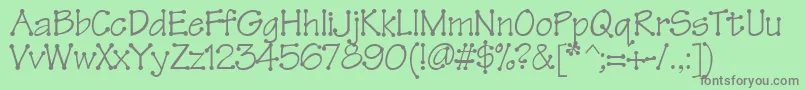 Tinkertoy Font – Gray Fonts on Green Background