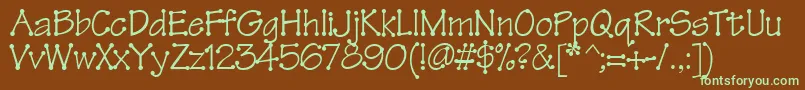 Tinkertoy Font – Green Fonts on Brown Background