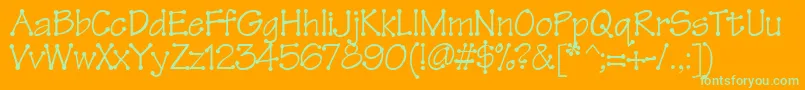 Tinkertoy Font – Green Fonts on Orange Background