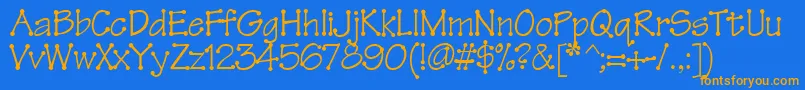 Tinkertoy Font – Orange Fonts on Blue Background