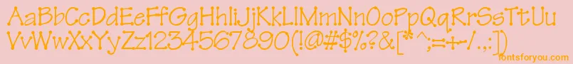 Tinkertoy Font – Orange Fonts on Pink Background