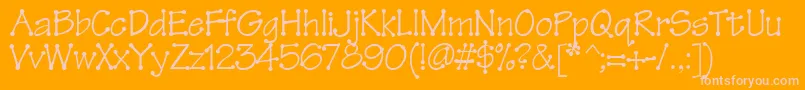 Tinkertoy-Schriftart – Rosa Schriften auf orangefarbenem Hintergrund
