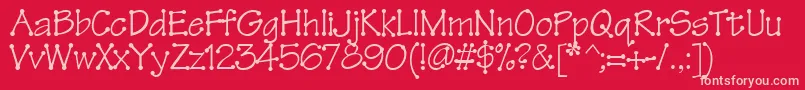 フォントTinkertoy – 赤い背景にピンクのフォント