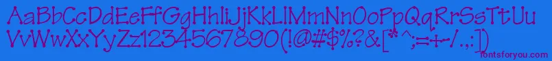 Tinkertoy Font – Purple Fonts on Blue Background