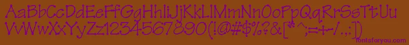 Tinkertoy Font – Purple Fonts on Brown Background