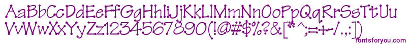 フォントTinkertoy – 白い背景に紫のフォント