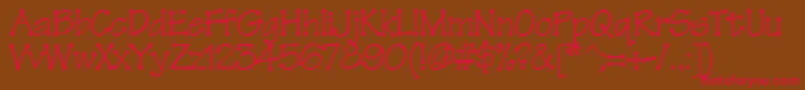 Tinkertoy-fontti – punaiset fontit ruskealla taustalla