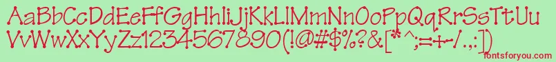 Шрифт Tinkertoy – красные шрифты на зелёном фоне