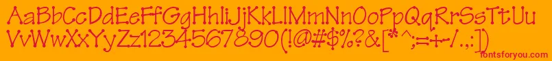 Шрифт Tinkertoy – красные шрифты на оранжевом фоне