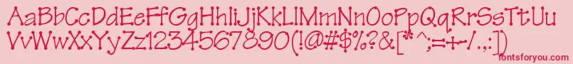 Tinkertoy Font – Red Fonts on Pink Background