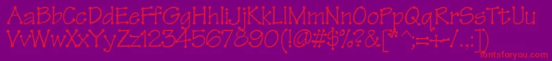 Tinkertoy Font – Red Fonts on Purple Background