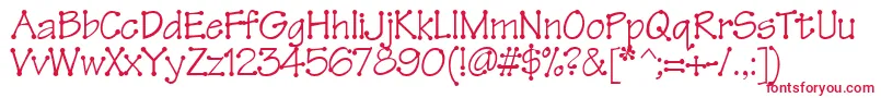 Tinkertoy-Schriftart – Rote Schriften auf weißem Hintergrund