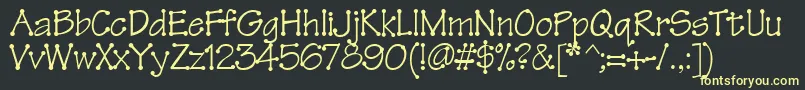 Tinkertoy Font – Yellow Fonts on Black Background